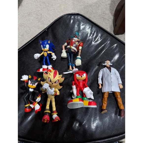 Sonic the Hedgehog Action Figure Lot Jakks Pacific Shadow Knuckles Dr Eggman 6pc